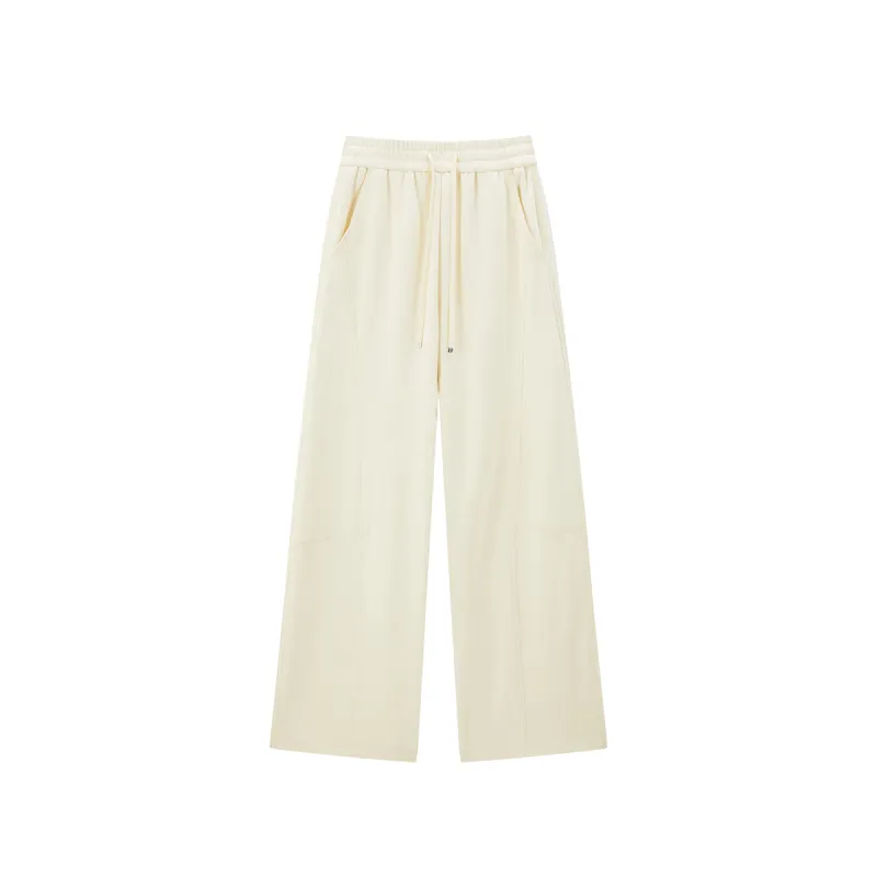 Women's Drawstring-Waist Oversized Curved-Leg Pants sold by PEACEBIRD