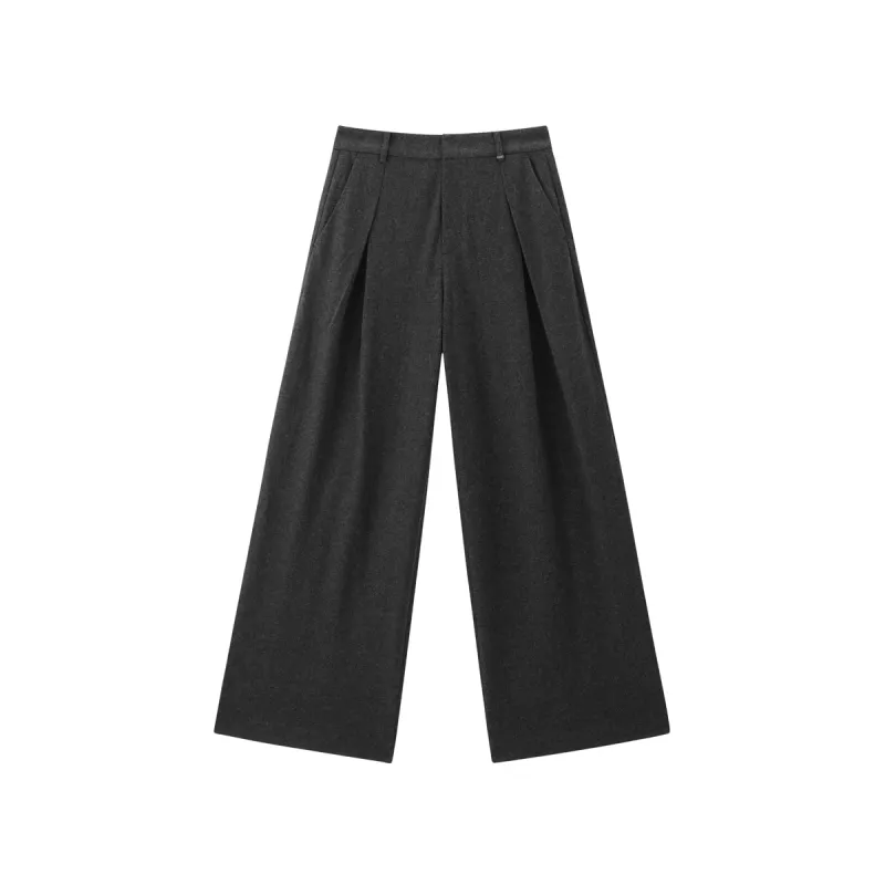 Women's Brushed Pleated Wide-Leg Pants sold by PEACEBIRD