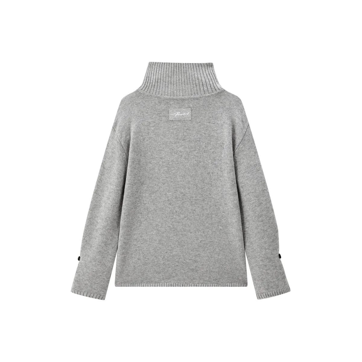 Women's Cashmere-Blend Asymmetric-Neck Knit Sweater sold by PEACEBIRD product image thumbnail 4