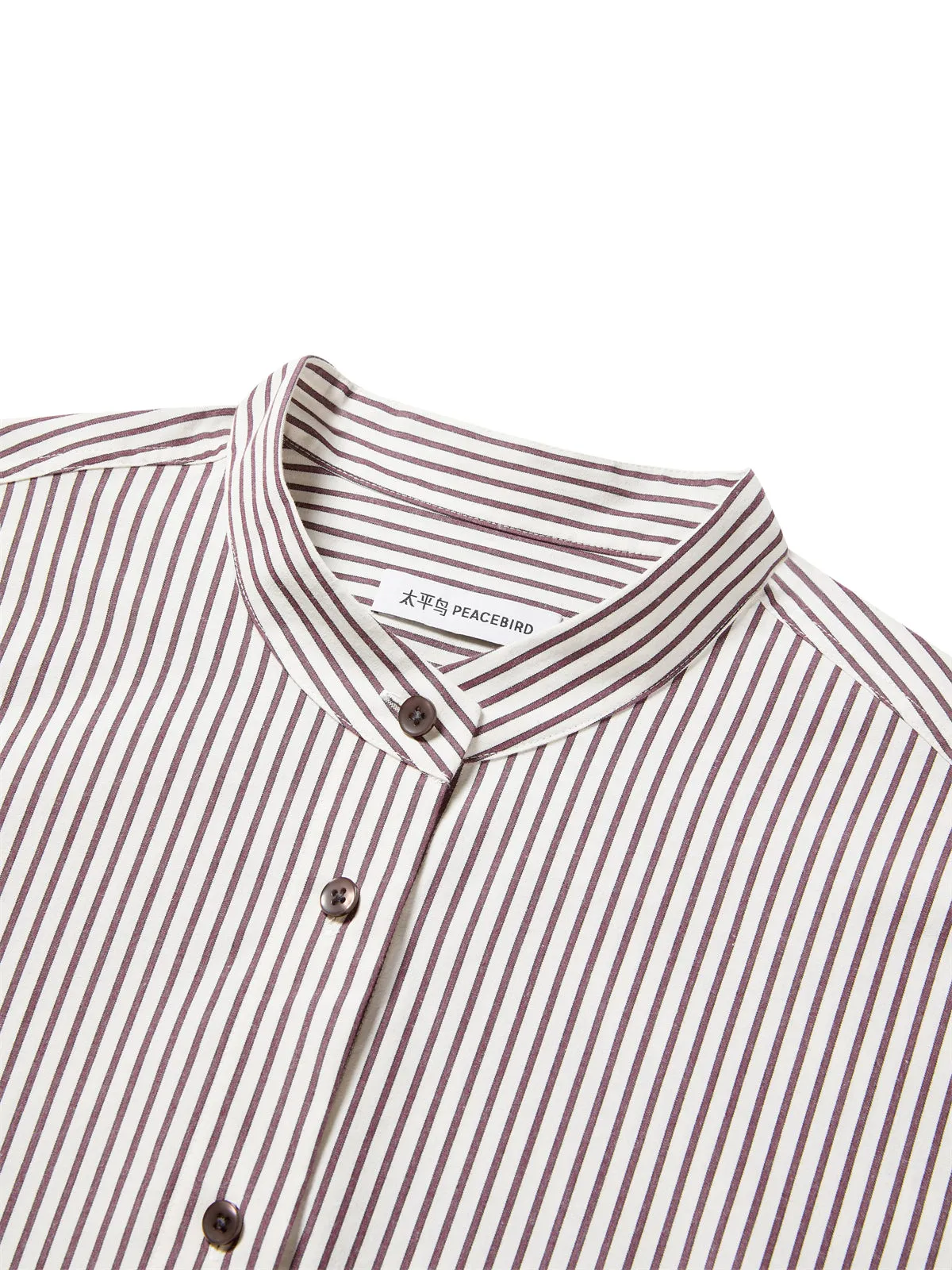 Women's Oversized Striped Long-Sleeve Shirt sold by PEACEBIRD product image thumbnail 4