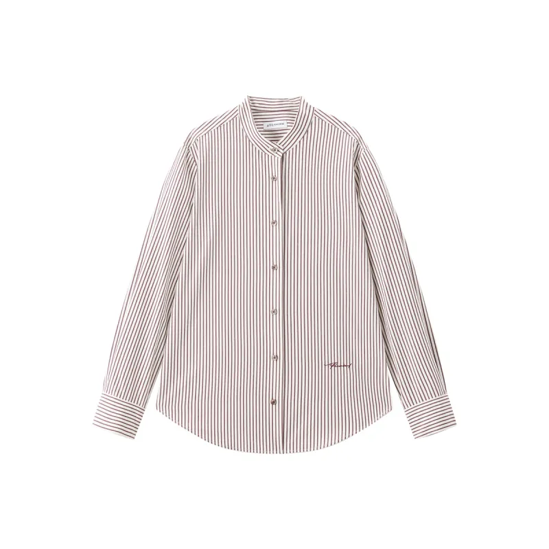 Women's Oversized Striped Long-Sleeve Shirt sold by PEACEBIRD