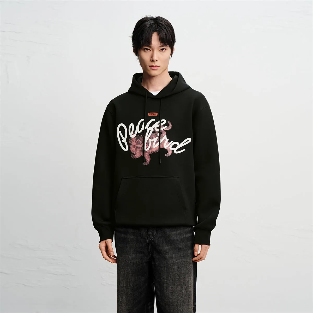 Men's Relaxed Graphic Hooded Sweatshirt sold by PEACEBIRD product image thumbnail 2