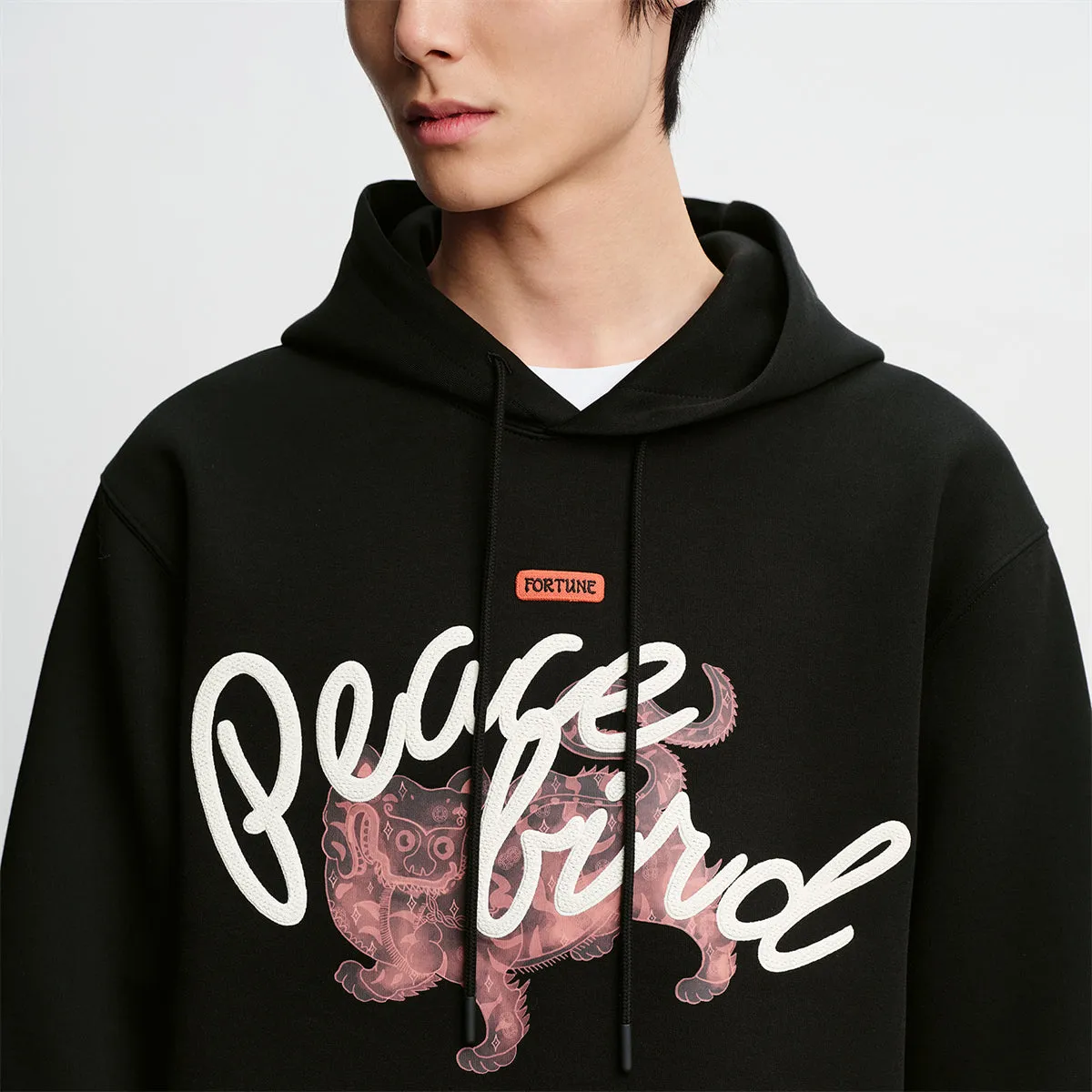 Men's Relaxed Graphic Hooded Sweatshirt sold by PEACEBIRD product image thumbnail 4