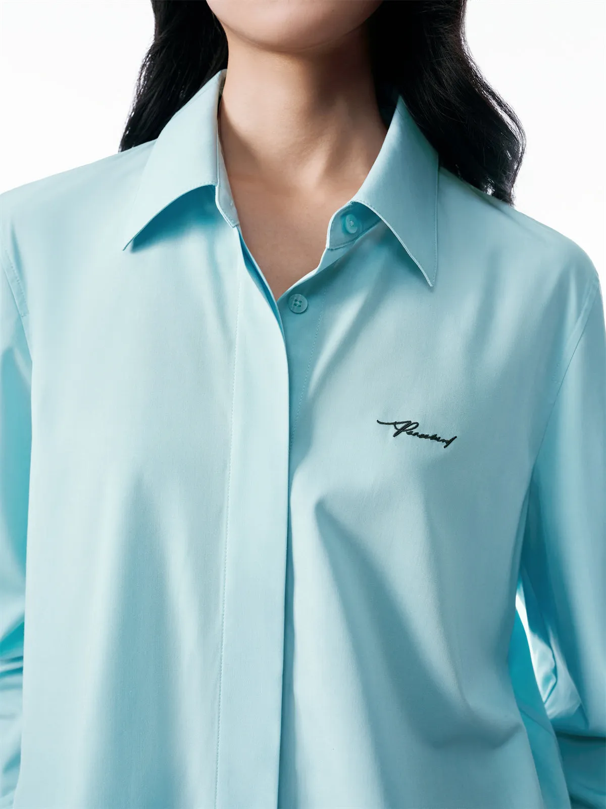 Women's Relaxed Shirt with Detachable Tie sold by PEACEBIRD product image thumbnail 5