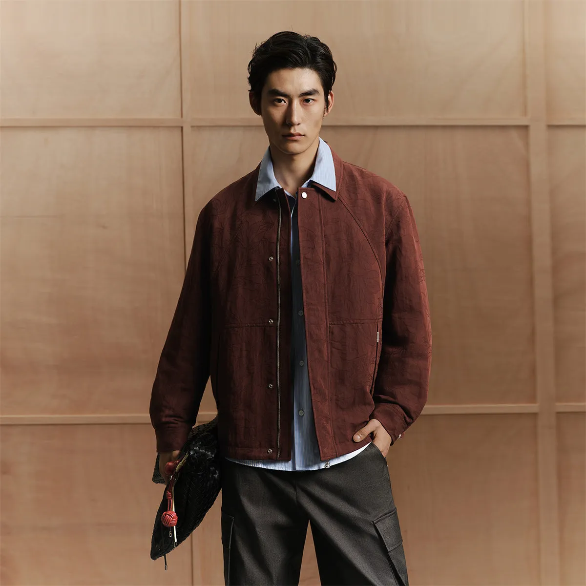 Men's Heavy Jacquard Quilted Jacket sold by PEACEBIRD product image thumbnail 2