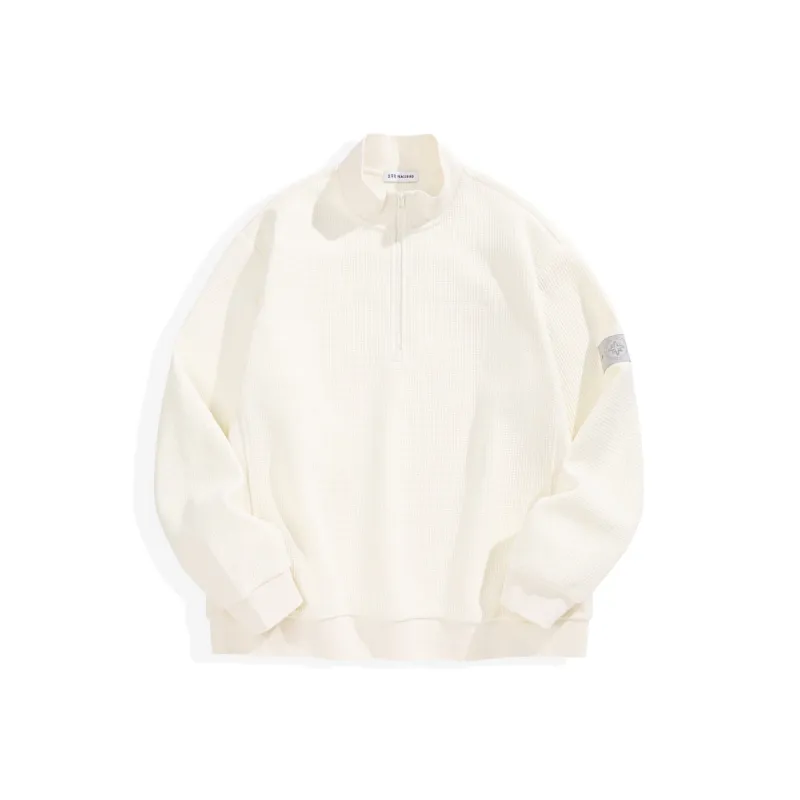 Men's Half-Zip Mock-Neck Fleece Sweatshirt sold by PEACEBIRD