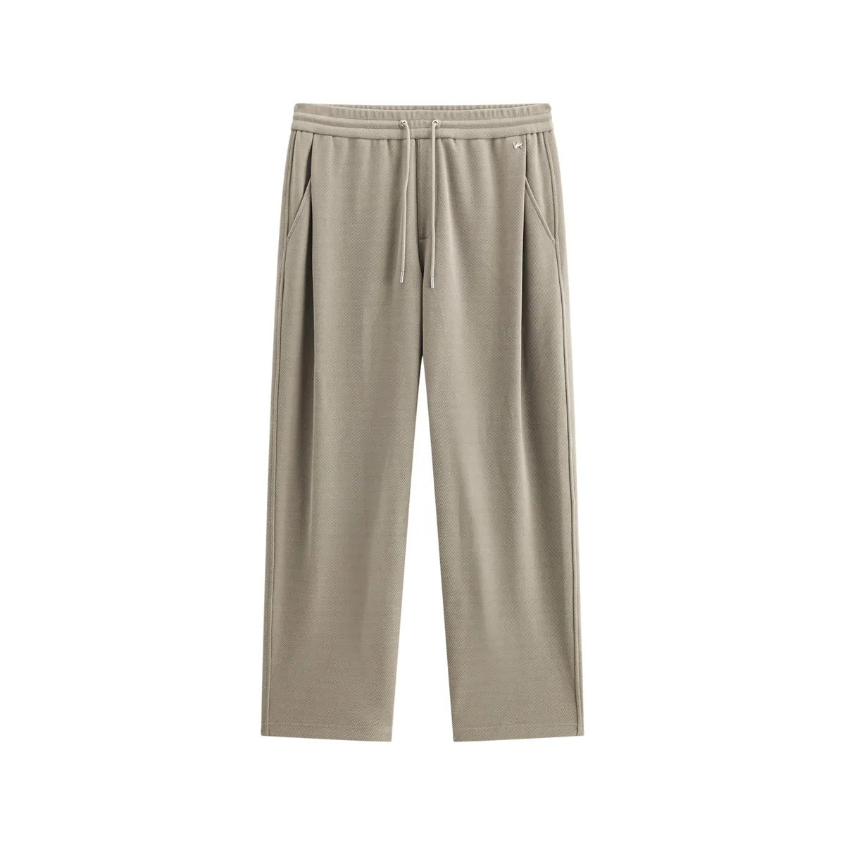 Men's Khaki Drawstring-Waist Straight Pants sold by PEACEBIRD
