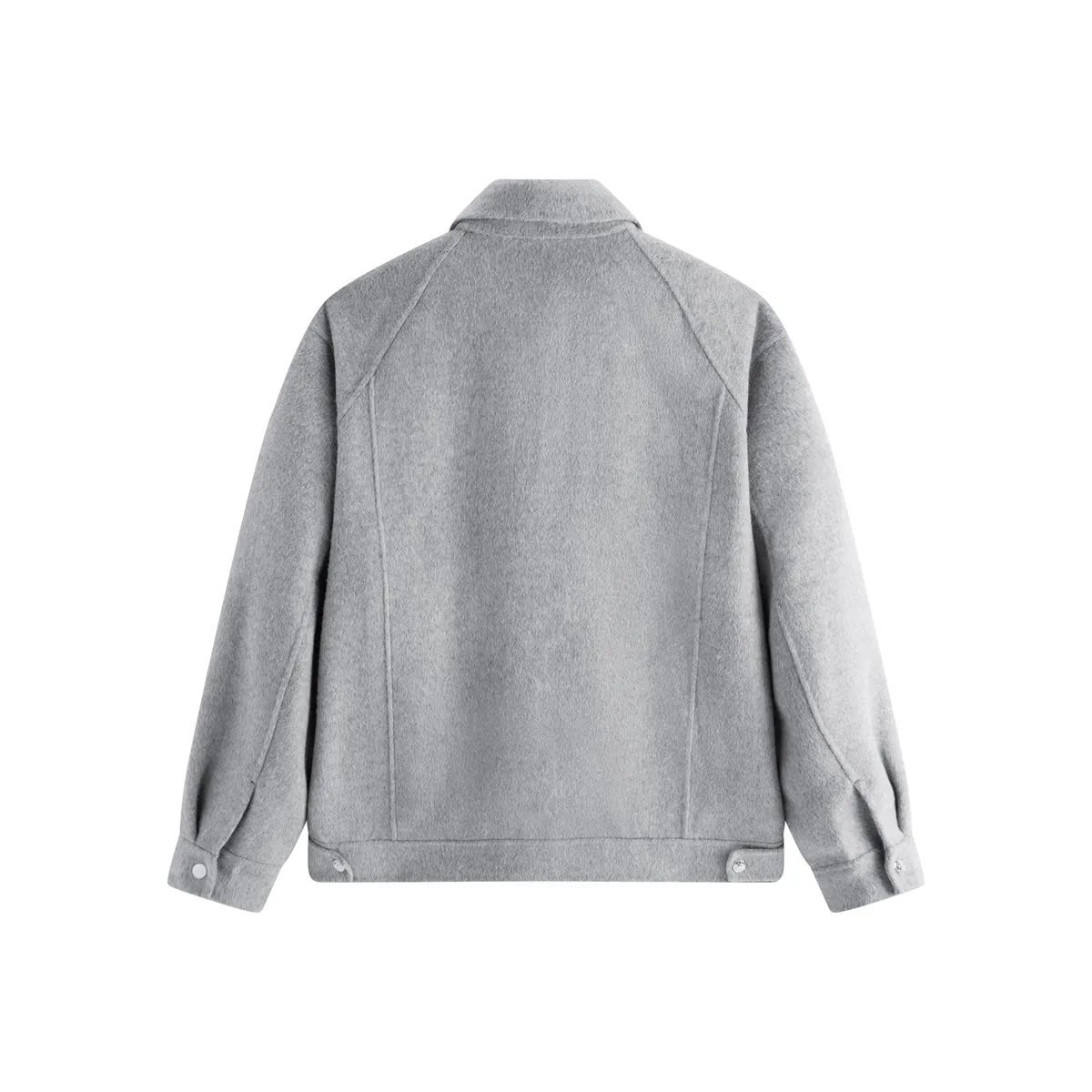 Men's Grey Wool-Blend Textured Jacket sold by PEACEBIRD product image thumbnail 3