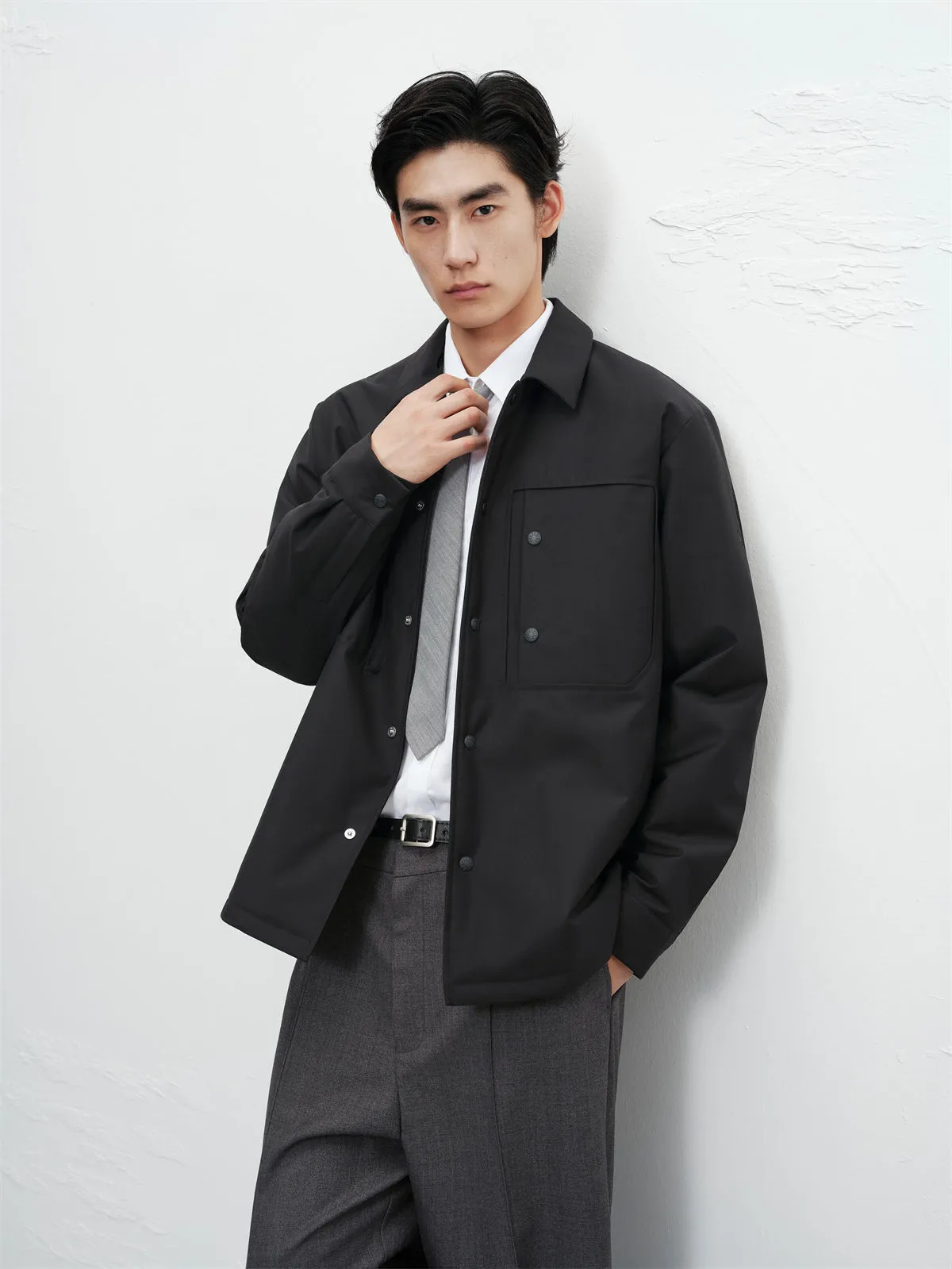 Men's Business Shirt-Style Goose Down Jacket sold by PEACEBIRD product image thumbnail 2