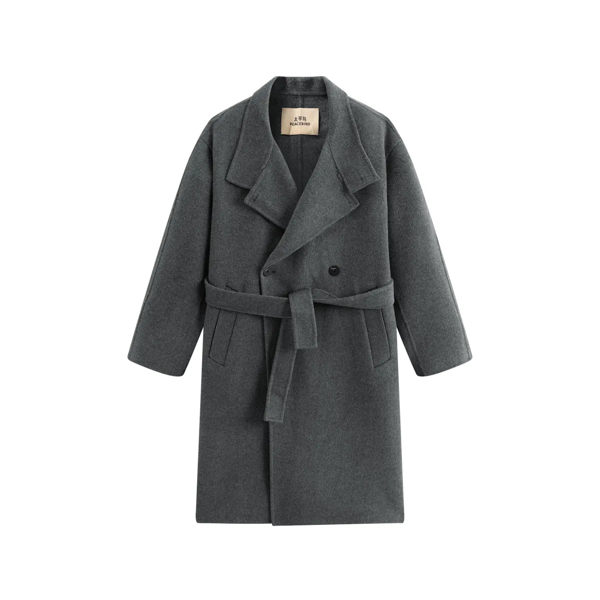 Men's Relaxed Camel Hair-Blend Double-Face Wool Coat sold by PEACEBIRD