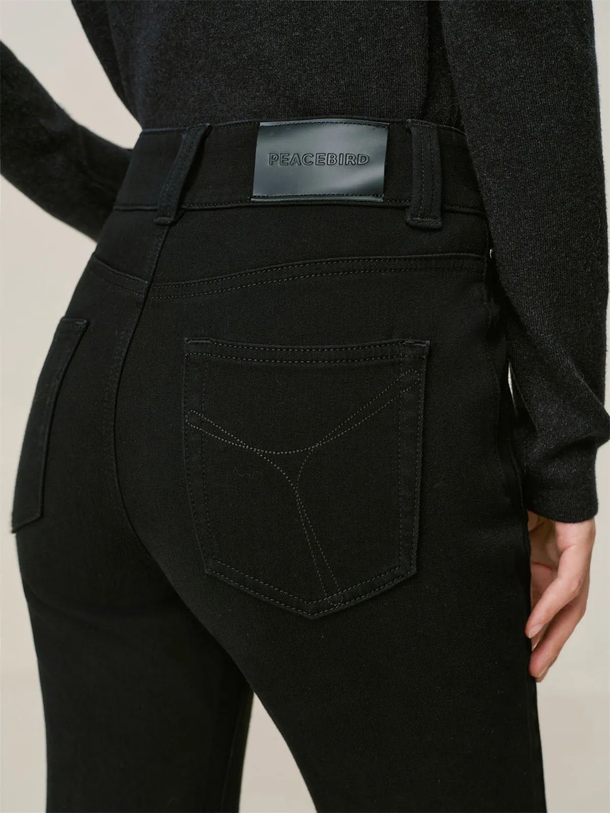 Women's Slim-Fit Fleece-Lined Jeans sold by PEACEBIRD product image thumbnail 5