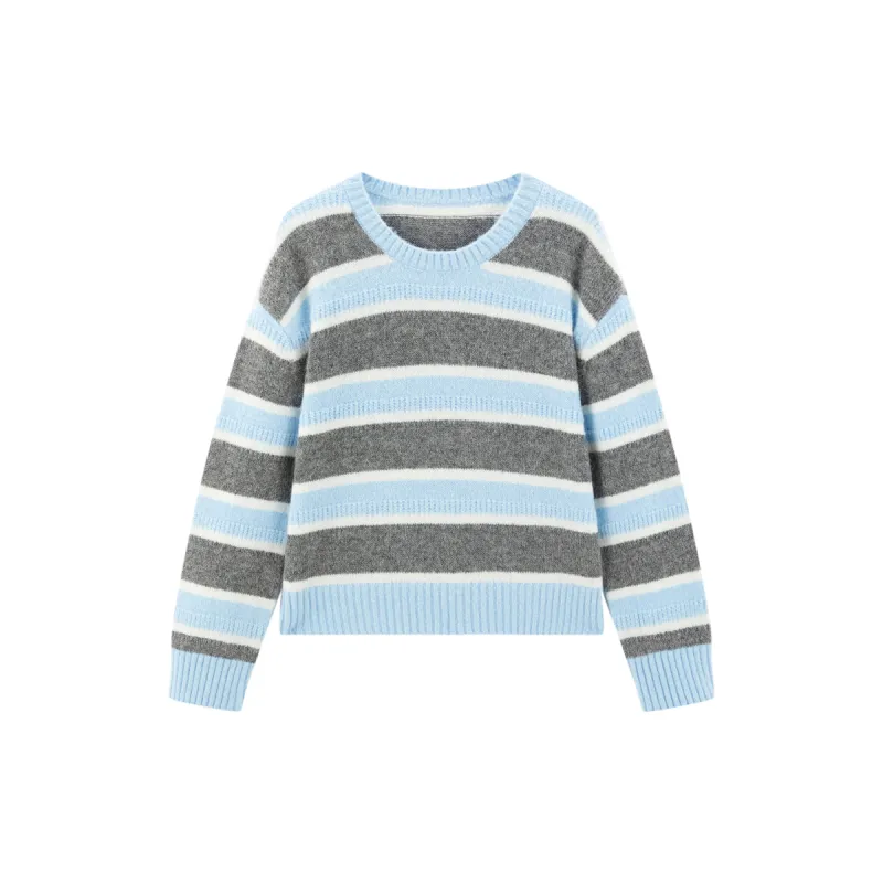 Women's Mohair-Blend Striped Drop-Shoulder Knit Sweater sold by PEACEBIRD