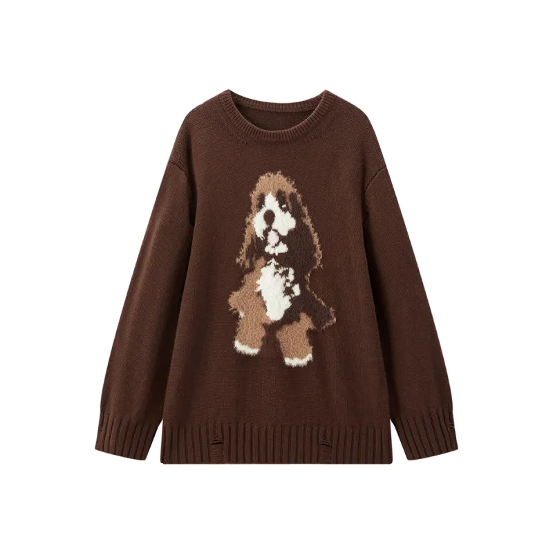 Women's Oversized Jacquard Graphic Sweater sold by PEACEBIRD