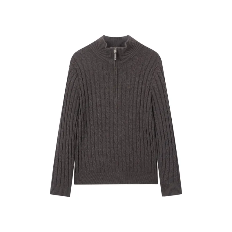 Women's Half-Zip Cable-Knit Sweater sold by PEACEBIRD