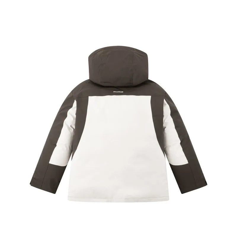 Men's Water-Repellent Colorblock Hooded Down Jacket sold by PEACEBIRD