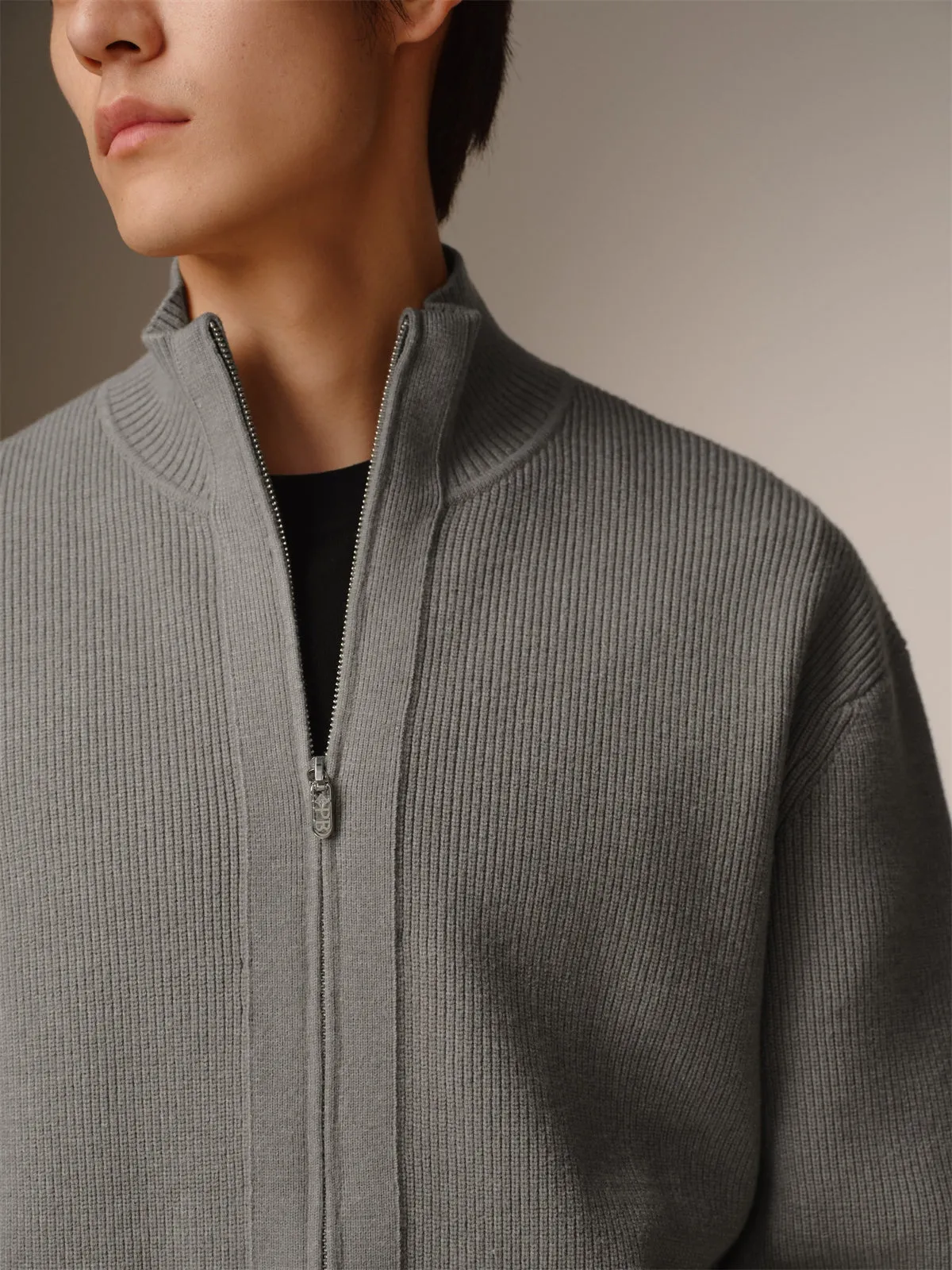 Men's Solid Relaxed-Fit Knit Cardigan sold by PEACEBIRD product image thumbnail 4