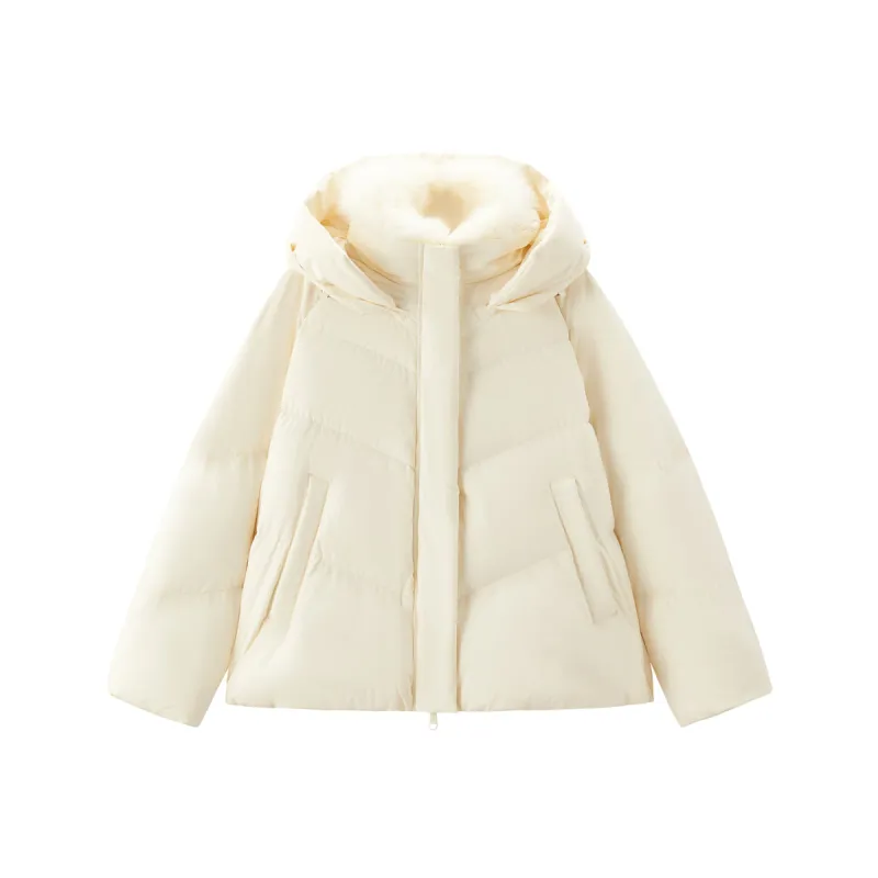 Women's Down Jacket with Detachable Fox Fur Collar sold by PEACEBIRD