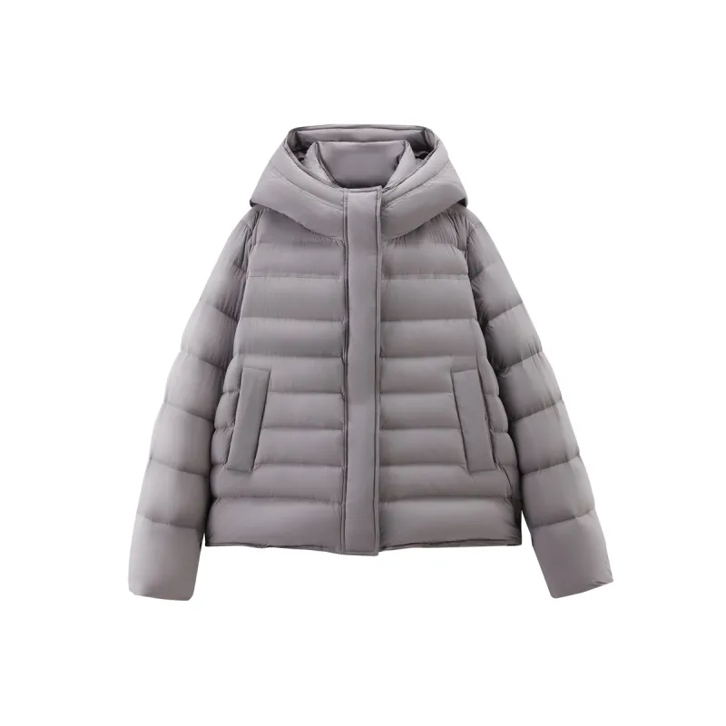 Women's Solid Quilted Oversized Hooded Down Jacket sold by PEACEBIRD