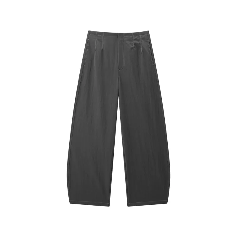 Women's Basic Wide-Leg Curved-Hem Pants sold by PEACEBIRD