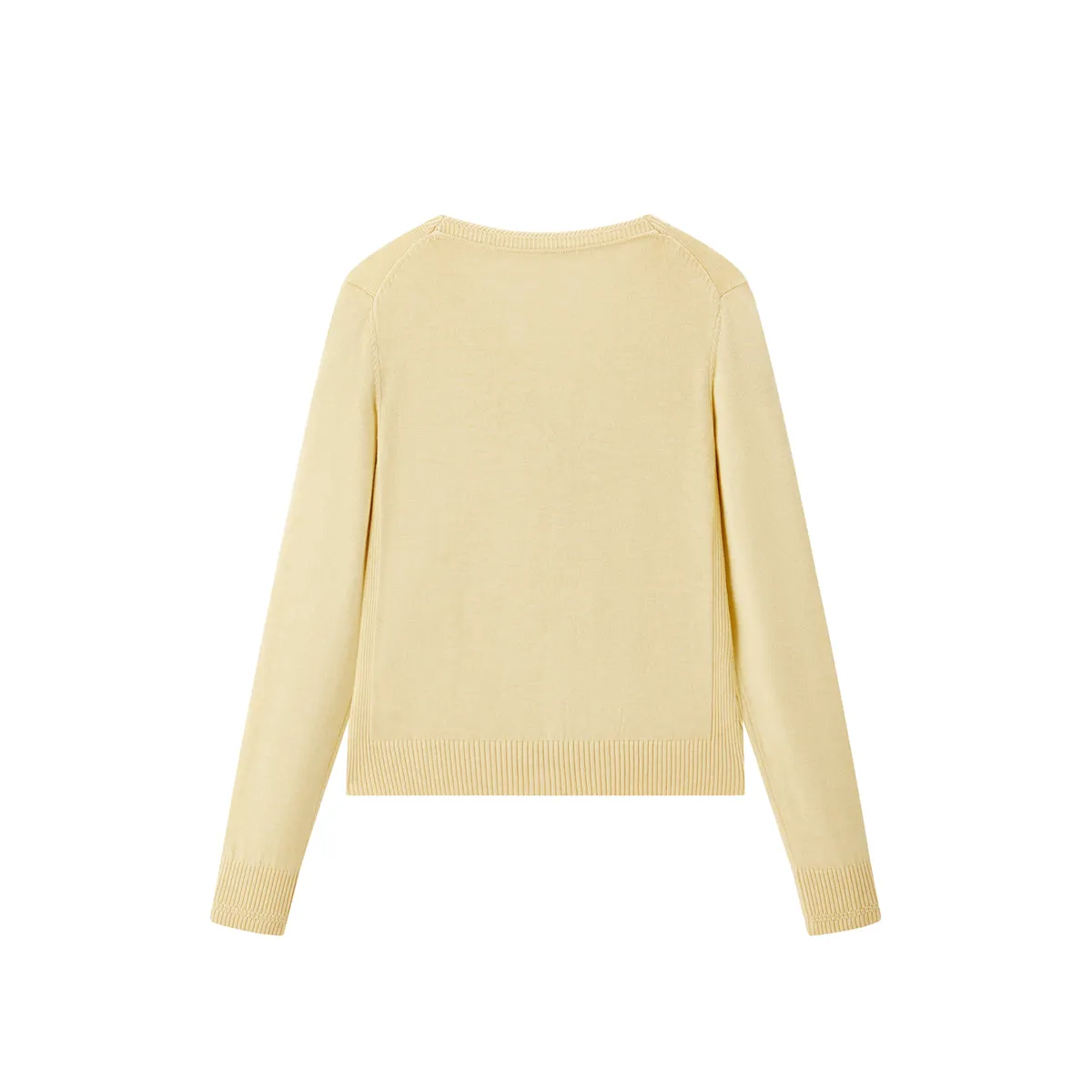 Women's Short V-Neck Embroidered Cardigan sold by PEACEBIRD product image thumbnail 3