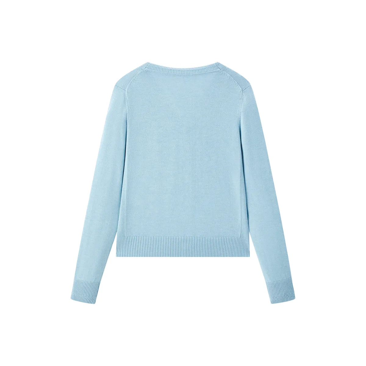 Women's Short V-Neck Embroidered Cardigan sold by PEACEBIRD product image thumbnail 5