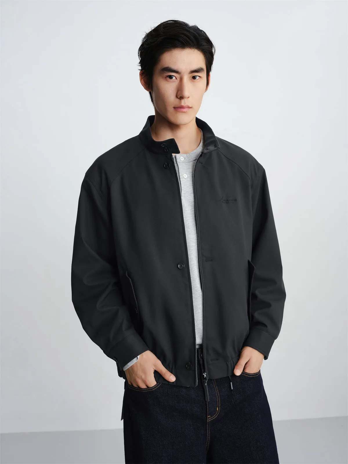 Men's Embroidered Harrington Jacket sold by PEACEBIRD product image thumbnail 2