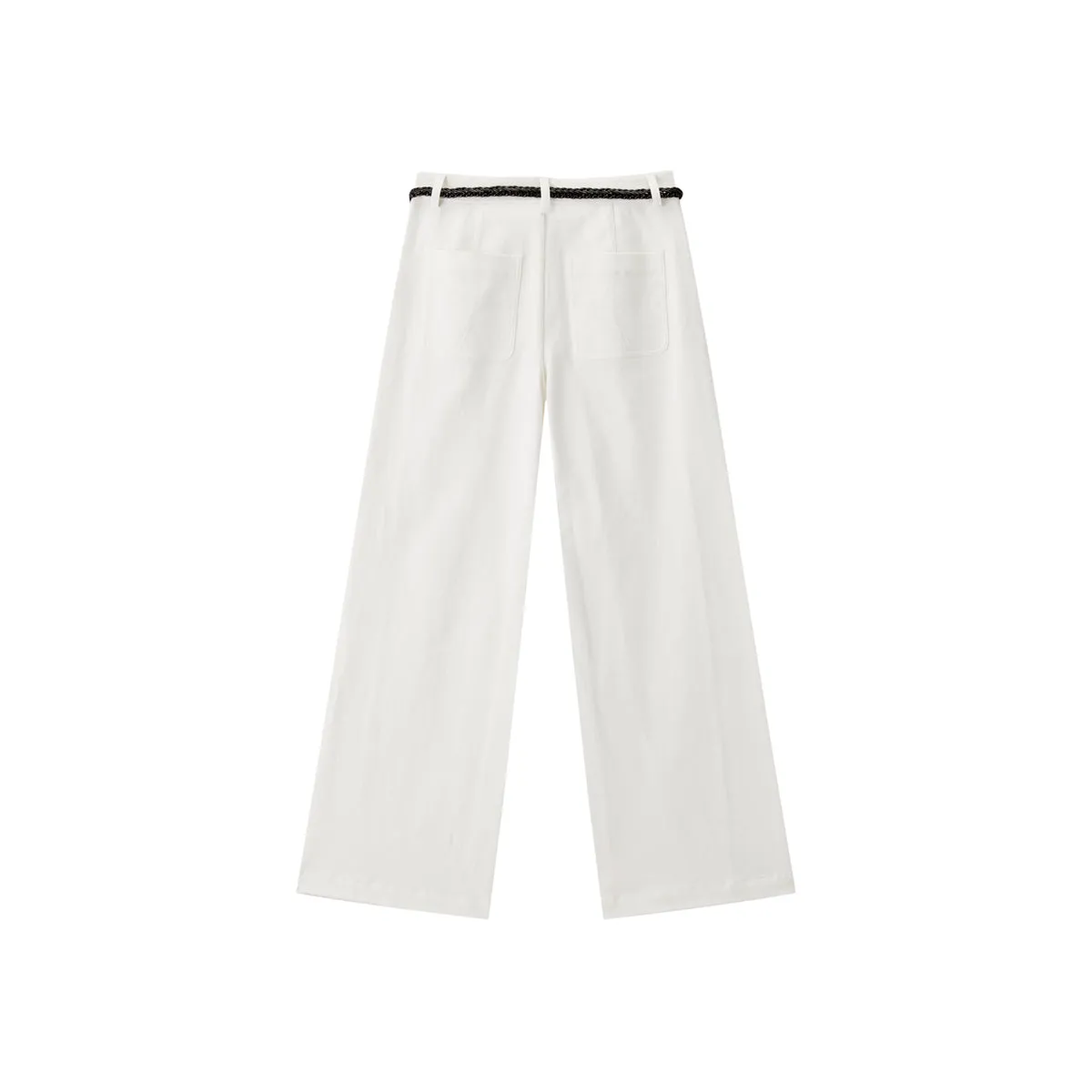 Women's Basic Wide-Leg Casual Pants with Belt sold by PEACEBIRD product image thumbnail 3