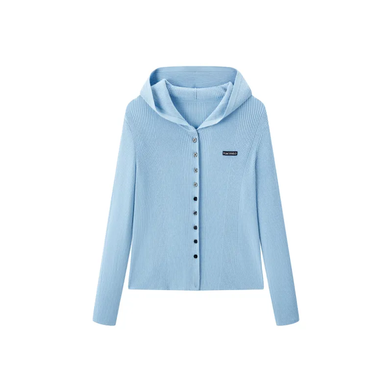 Women's Hooded Slim-Fit Knit Cardigan sold by PEACEBIRD