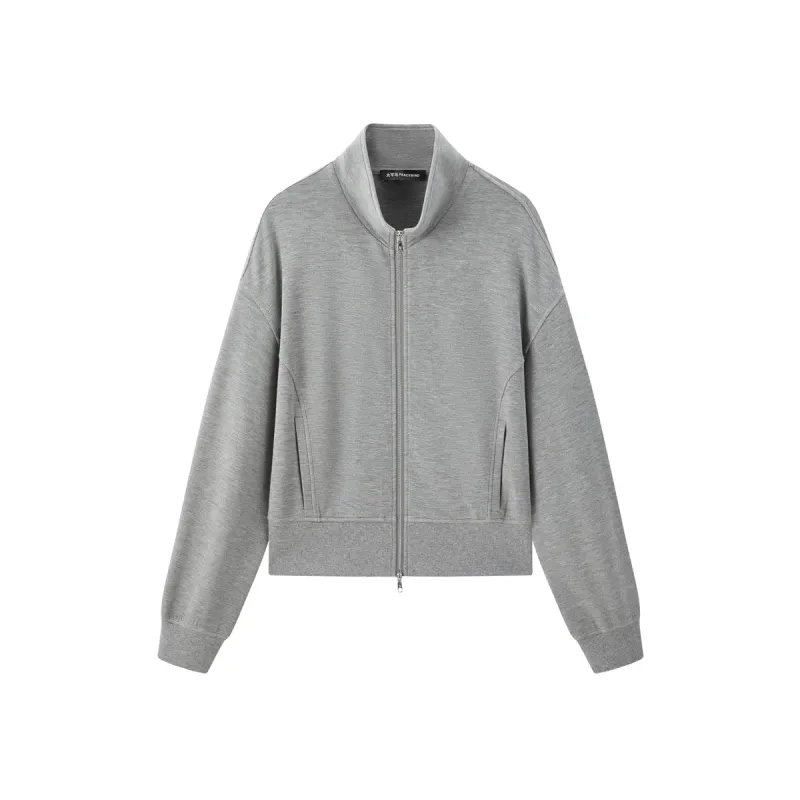 Women's Air-Layer Stand-Collar Zip-Up Sweatshirt sold by PEACEBIRD
