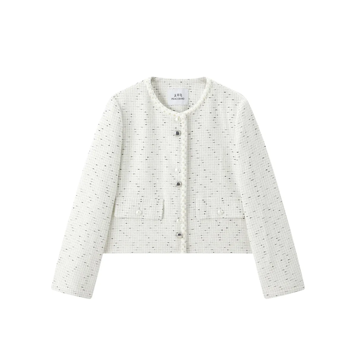 Women's Short Tweed Knit Jacket sold by PEACEBIRD