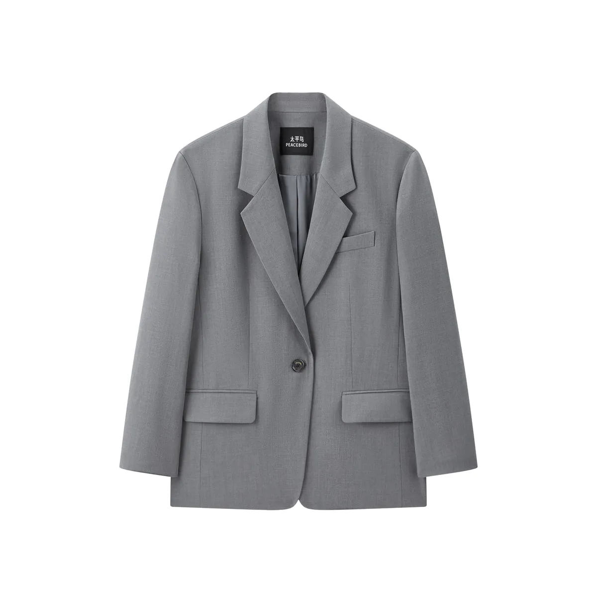 Women's Classic Boxy Notch-Lapel Blazer sold by PEACEBIRD product image thumbnail 2