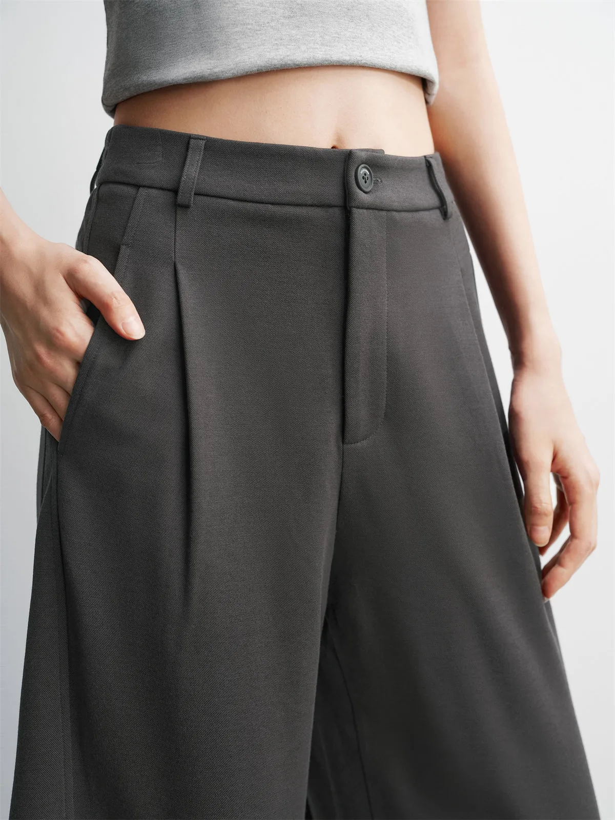 Women's High-Waist Wide-Leg Casual Pants sold by PEACEBIRD product image thumbnail 4