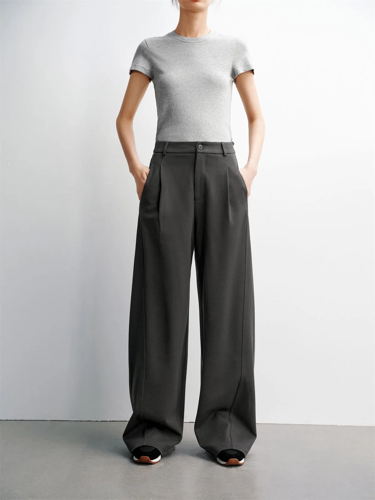 Women's High-Waist Wide-Leg Casual Pants sold by PEACEBIRD product image thumbnail 2