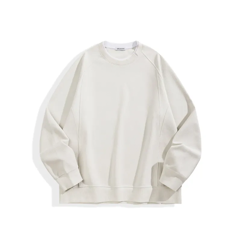 Men's Layered-Look Jacquard Crewneck Sweatshirt sold by PEACEBIRD