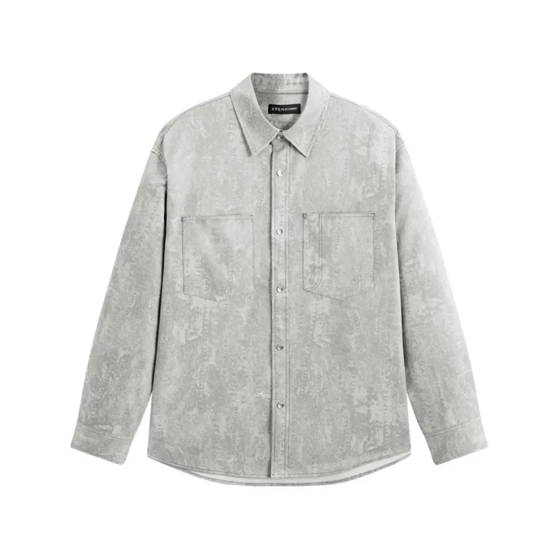 Men's Tonal Gradient-Print Shirt made by PEACEBIRD