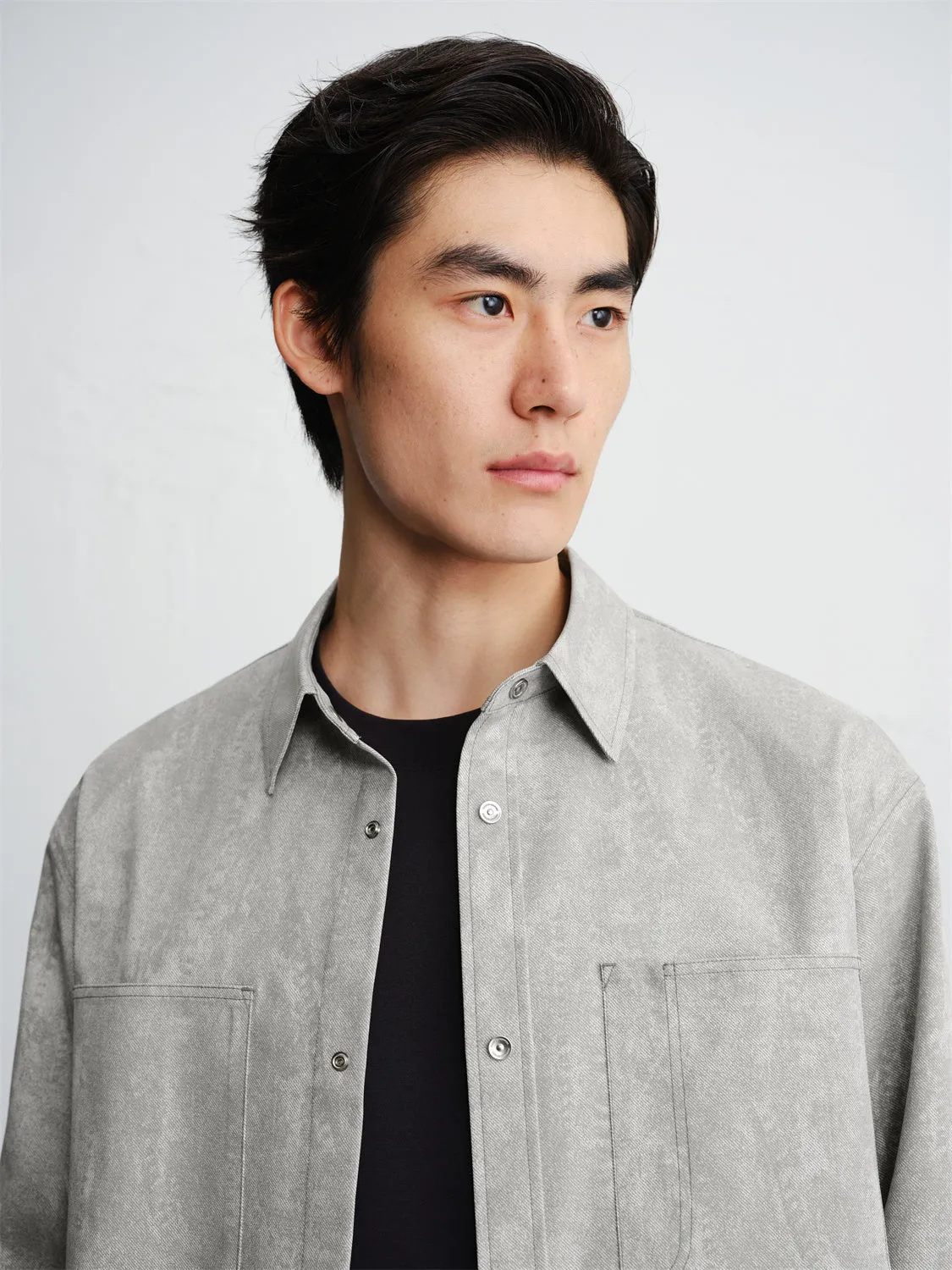 Men's Tonal Gradient-Print Shirt sold by PEACEBIRD product image thumbnail 4
