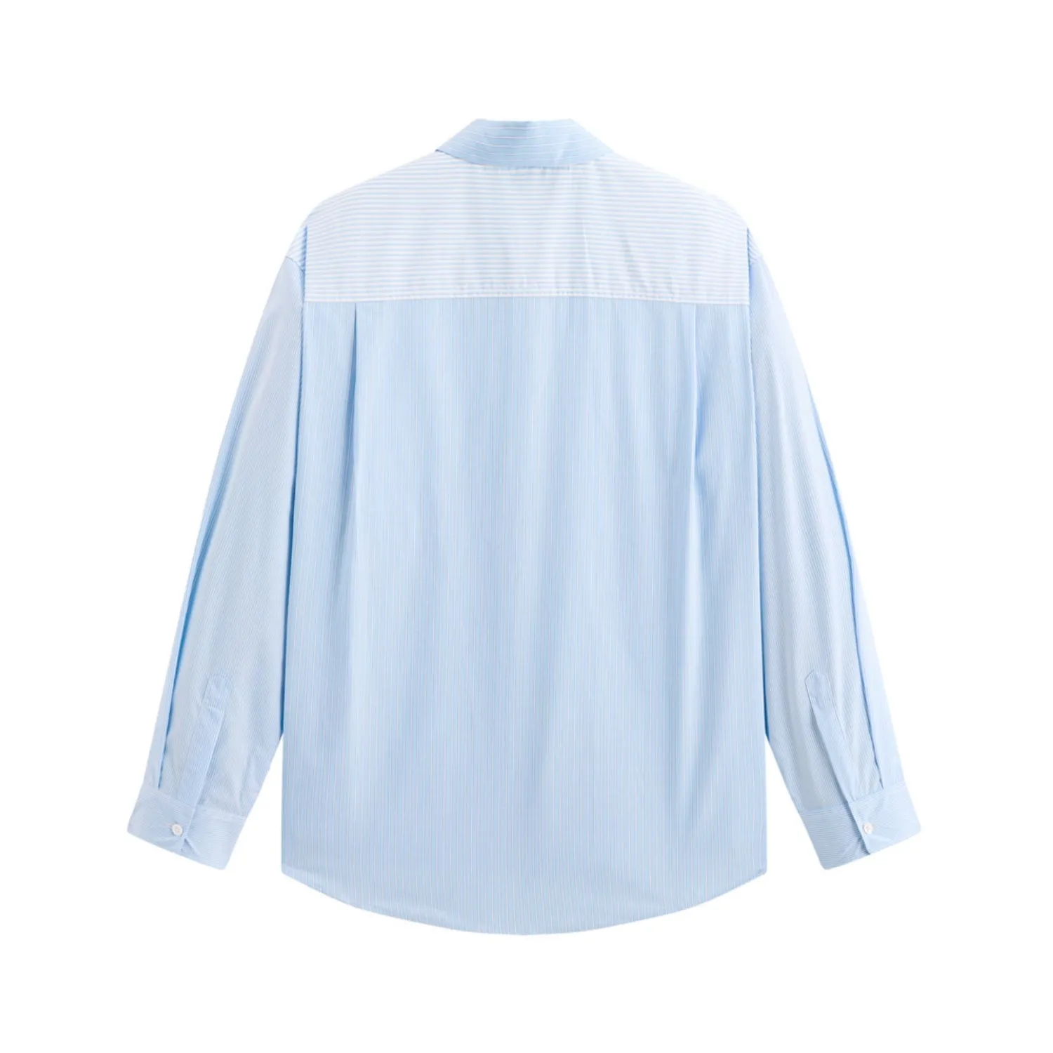 Men's Striped Shirt with Pocket Embroidery sold by PEACEBIRD product image thumbnail 3