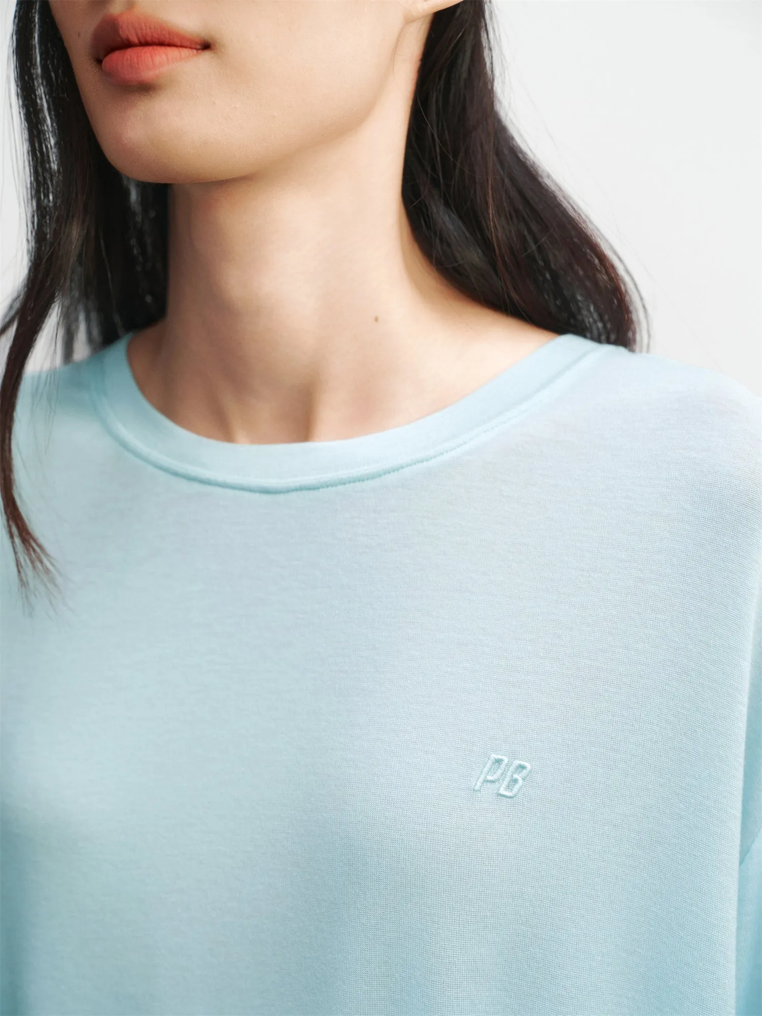 Women's Oversized Lyocell-Wool Blend T-Shirt sold by PEACEBIRD product image thumbnail 5