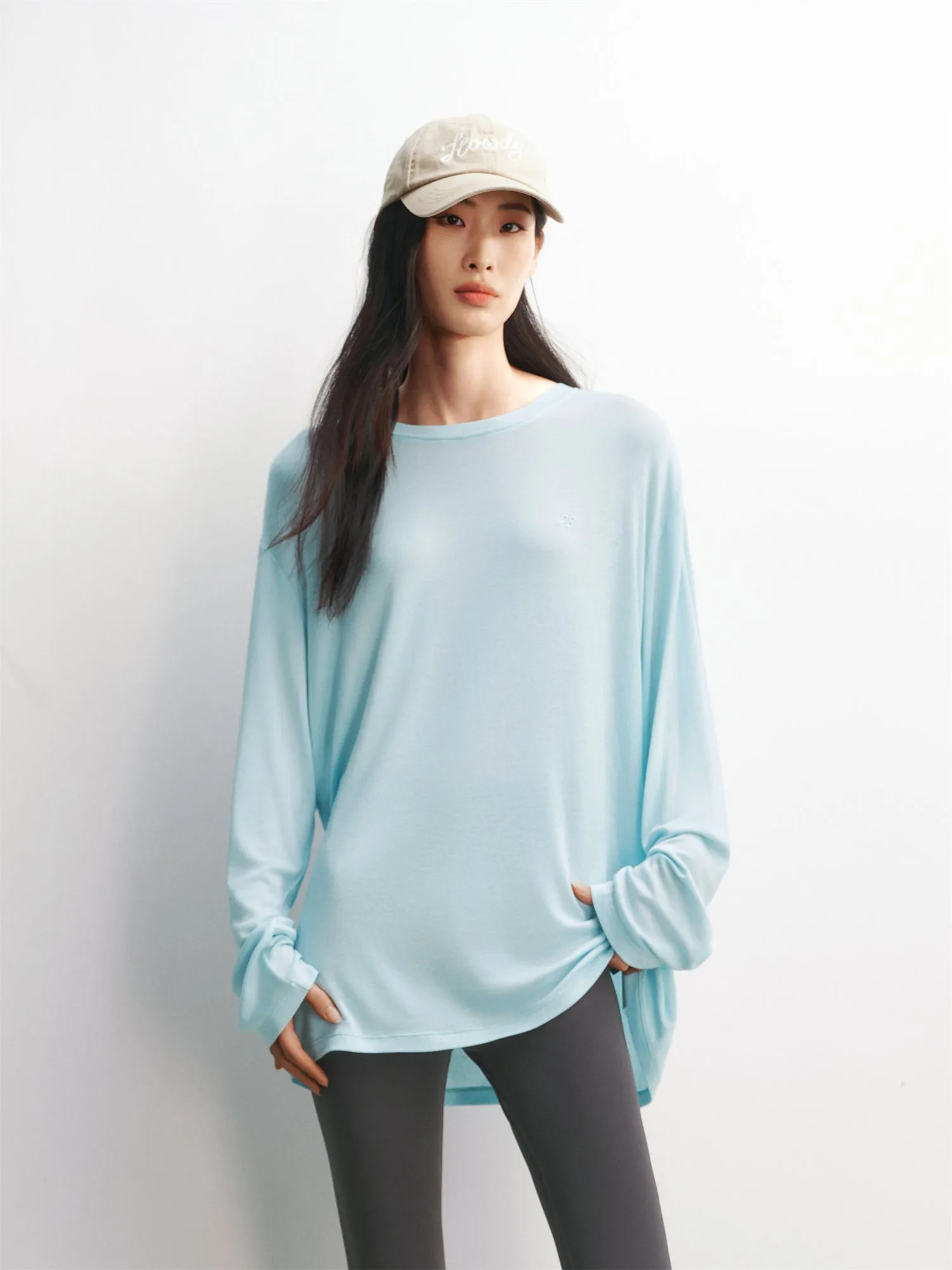 Women's Oversized Lyocell-Wool Blend T-Shirt sold by PEACEBIRD product image thumbnail 2