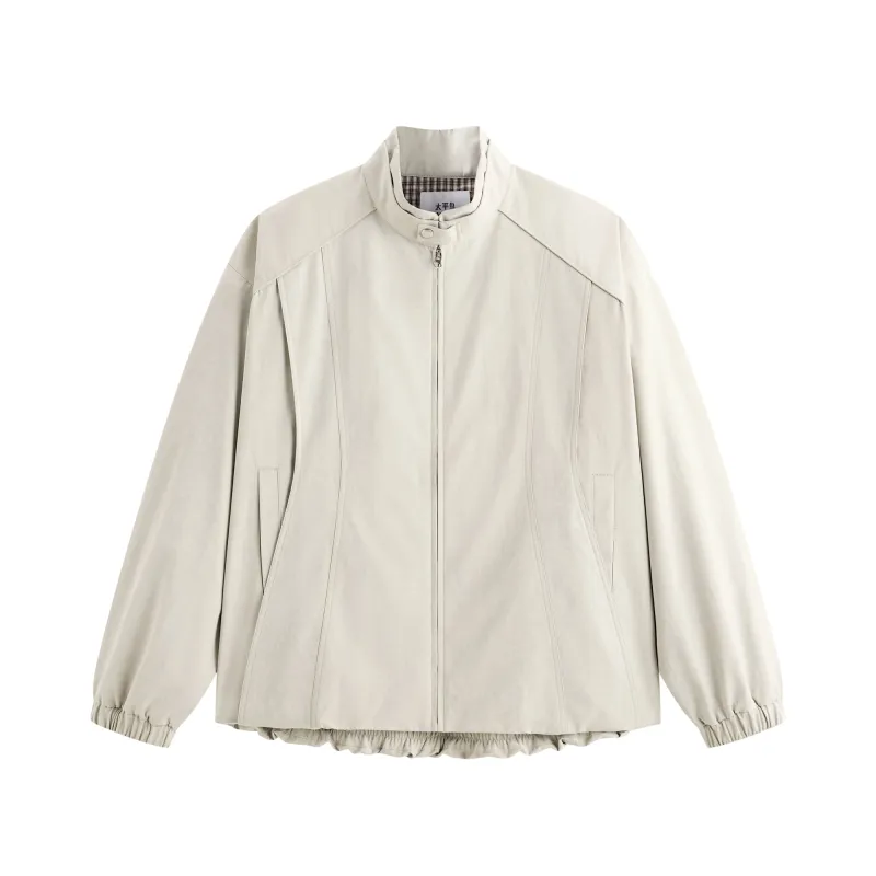 Men's Stand-Collar Jacket with Elastic Hem sold by PEACEBIRD