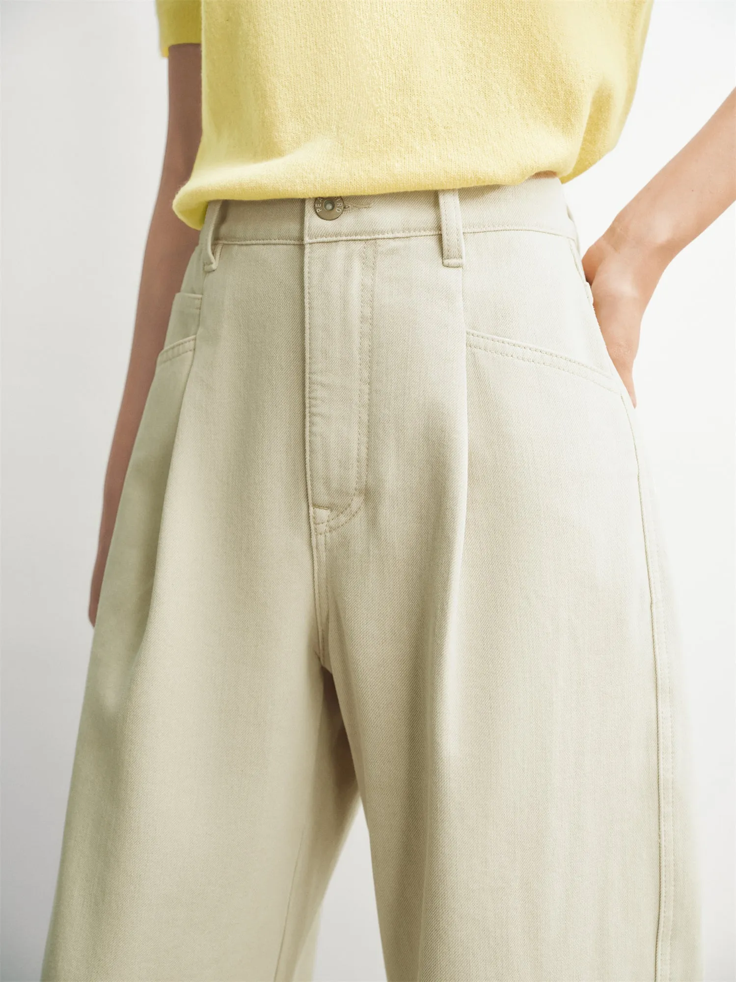 Women's High-Waist Oversized Barrel-Leg Pants sold by PEACEBIRD product image thumbnail 4