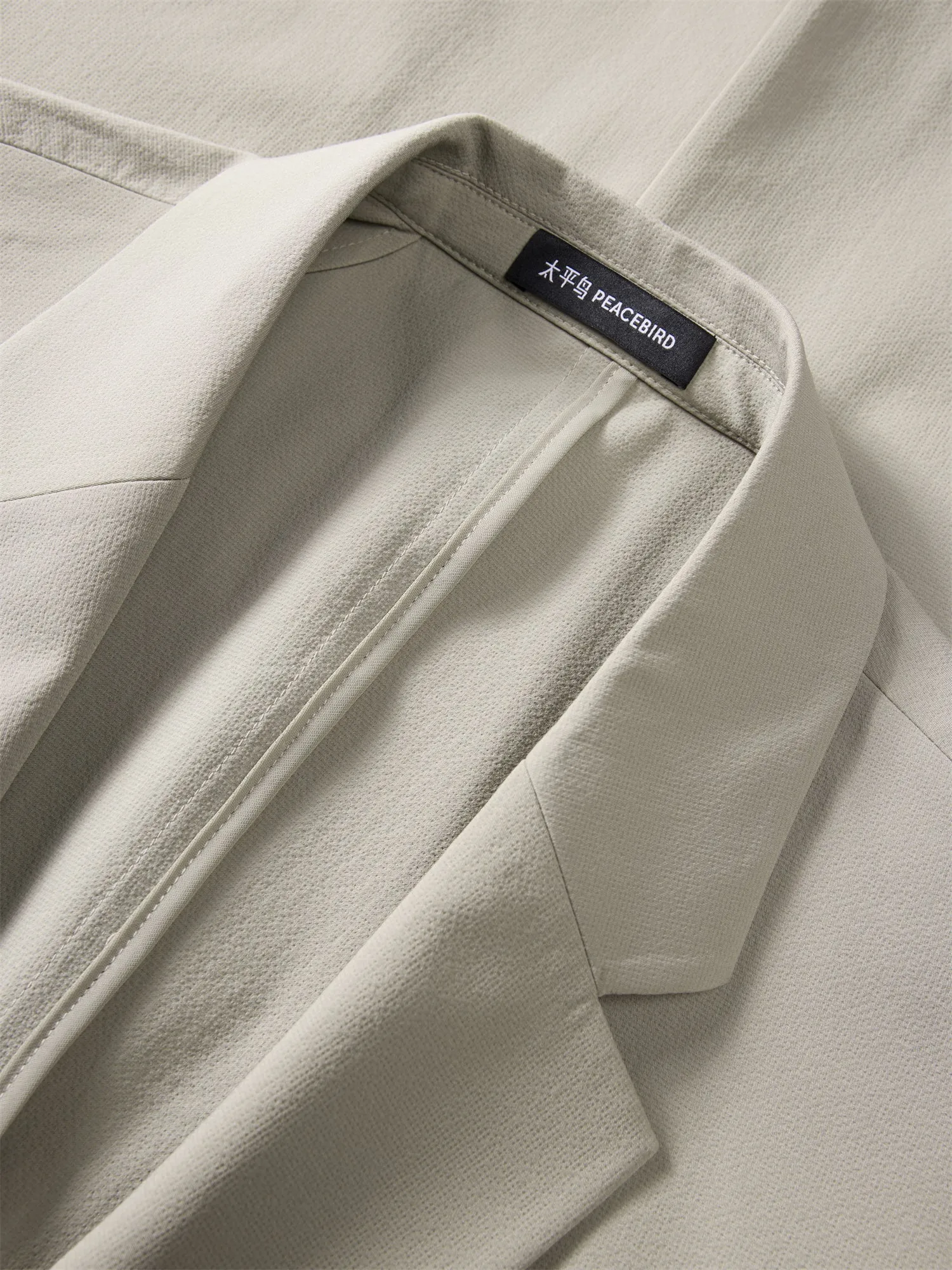 Men's Seersucker Notch-Lapel Blazer sold by PEACEBIRD product image thumbnail 4
