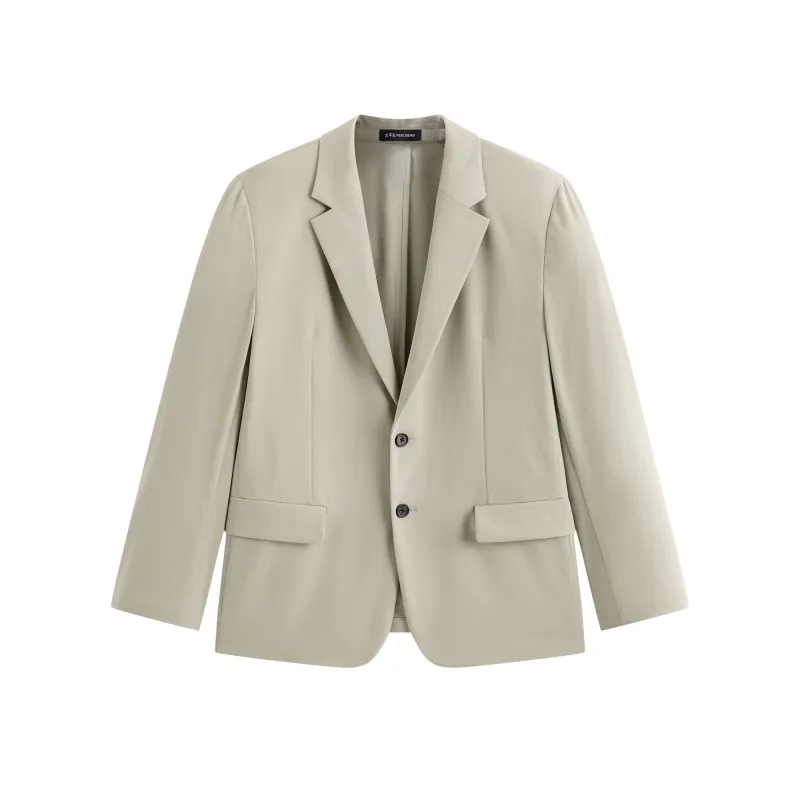 Men's Seersucker Notch-Lapel Blazer made by PEACEBIRD