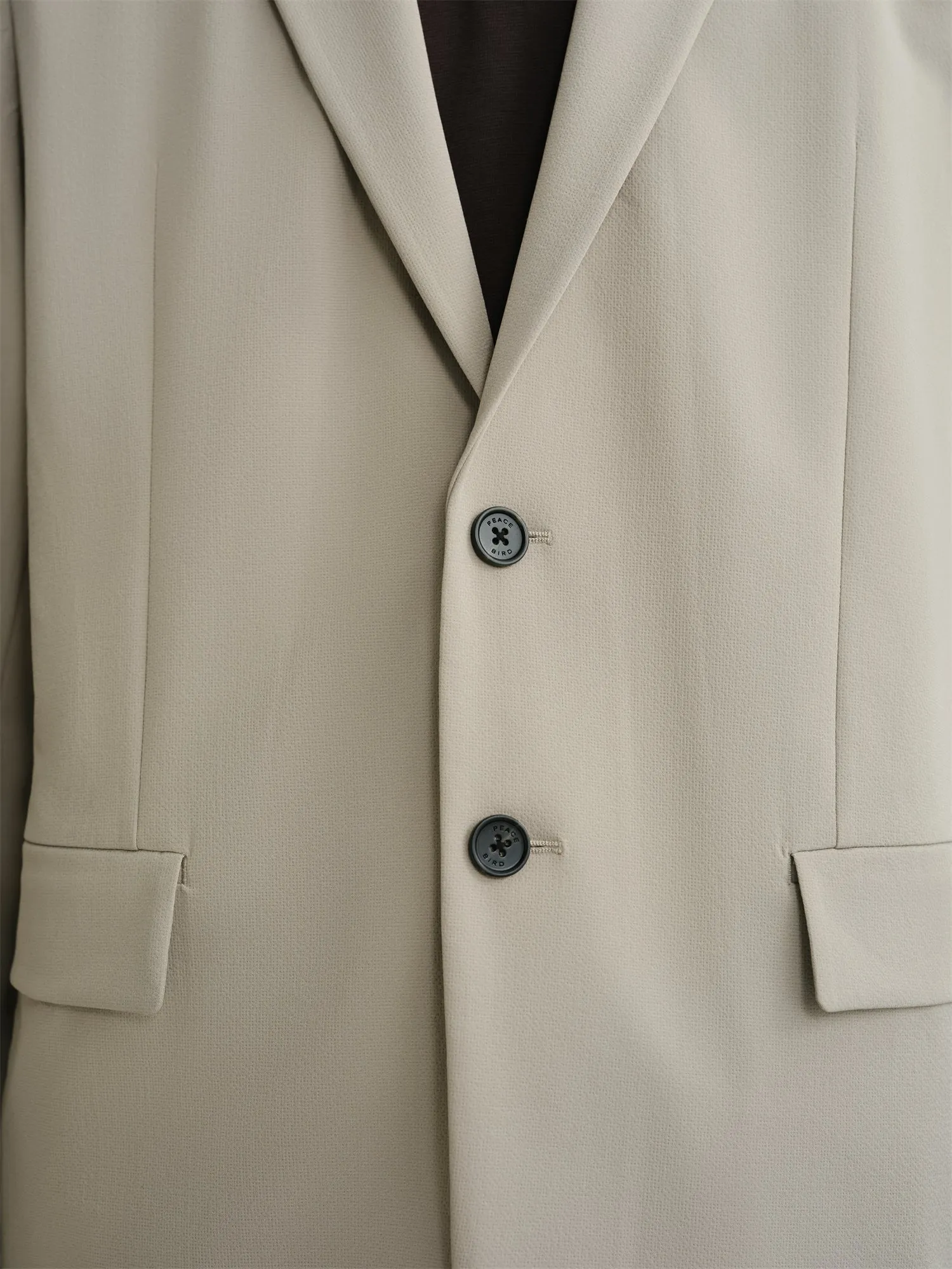 Men's Seersucker Notch-Lapel Blazer sold by PEACEBIRD product image thumbnail 5