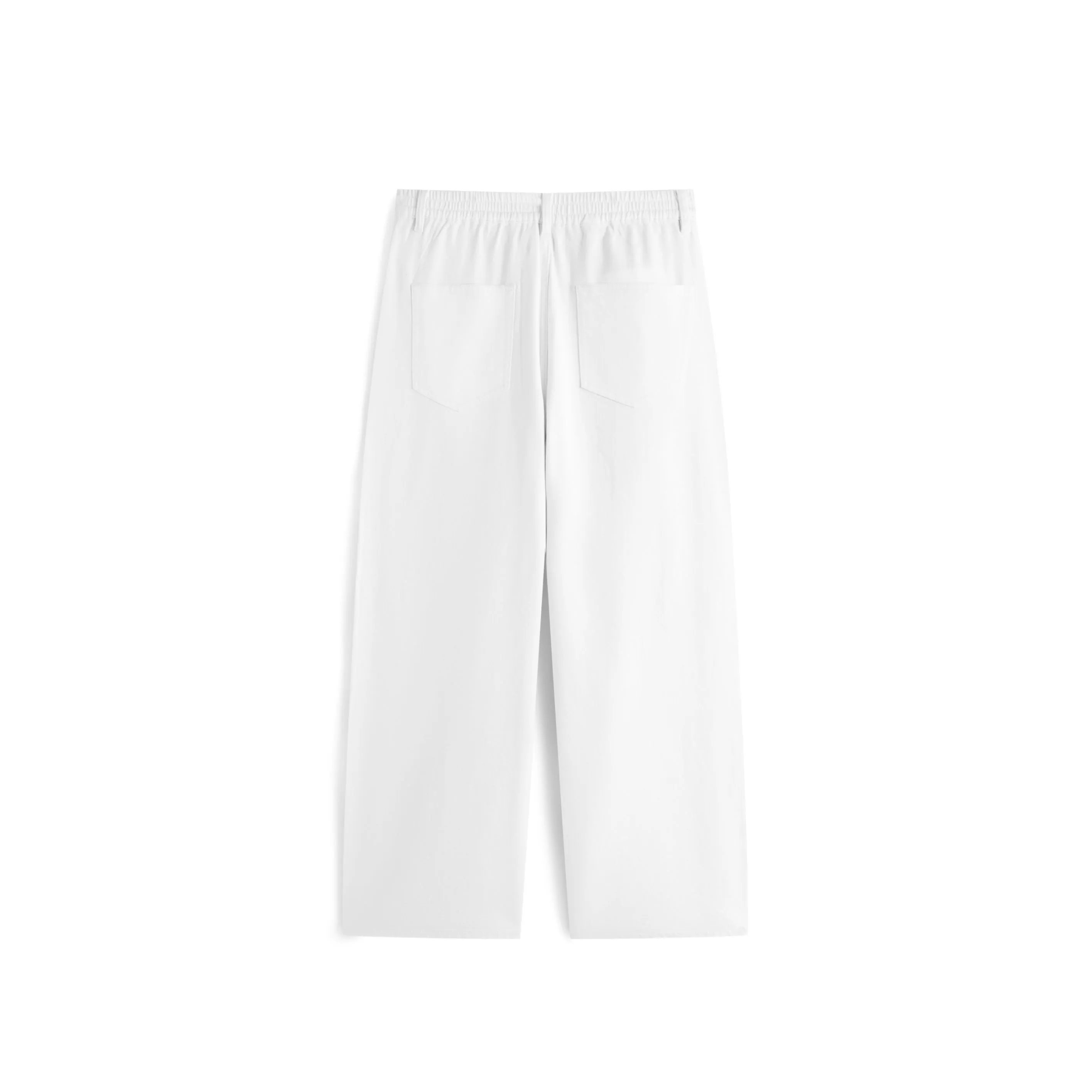 Men's White Elastic-Waist Straight-Leg Jeans sold by PEACEBIRD product image thumbnail 3
