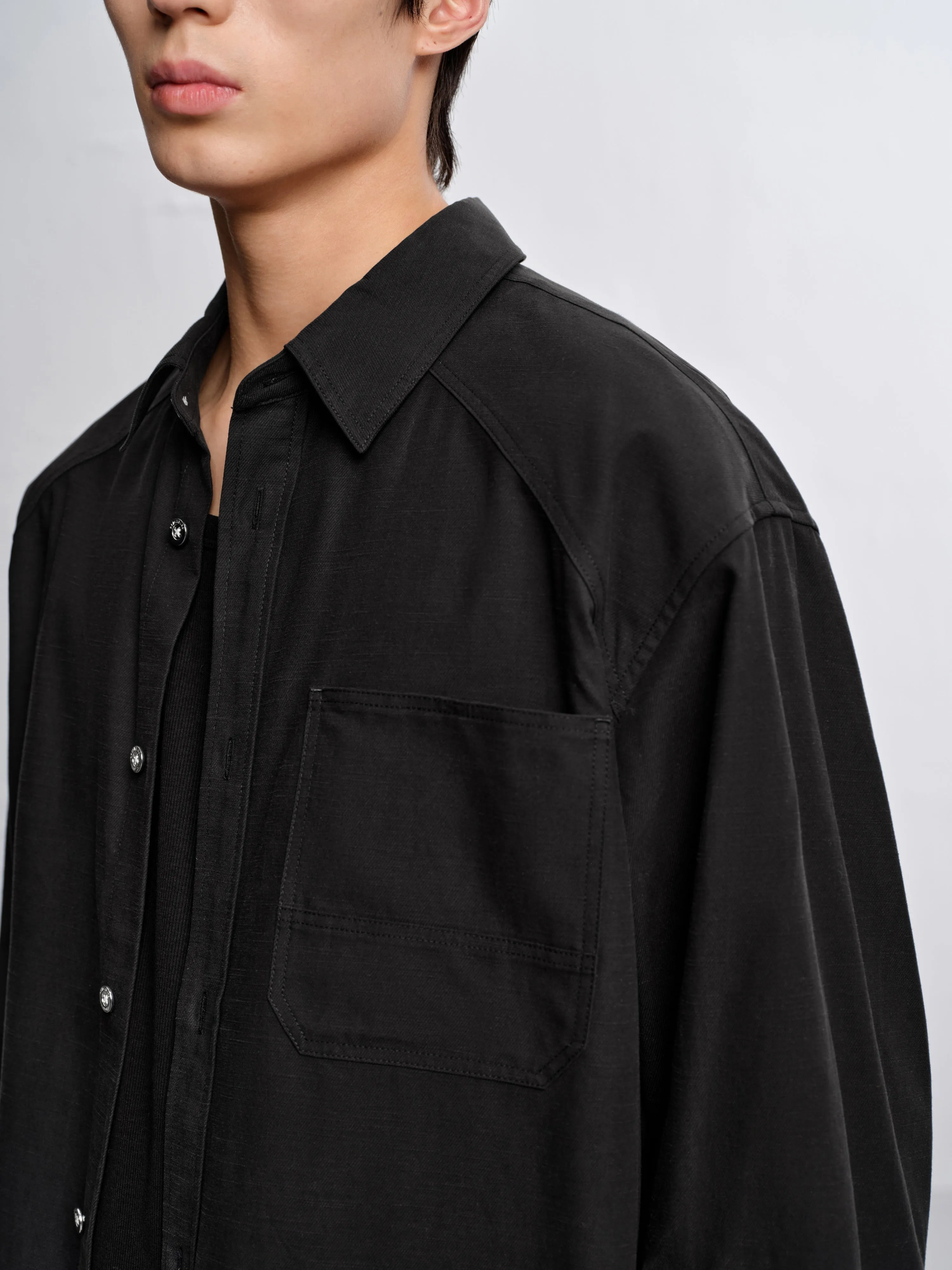 Men's Lyocell-Blend Long-Sleeve Shirt sold by PEACEBIRD product image thumbnail 4