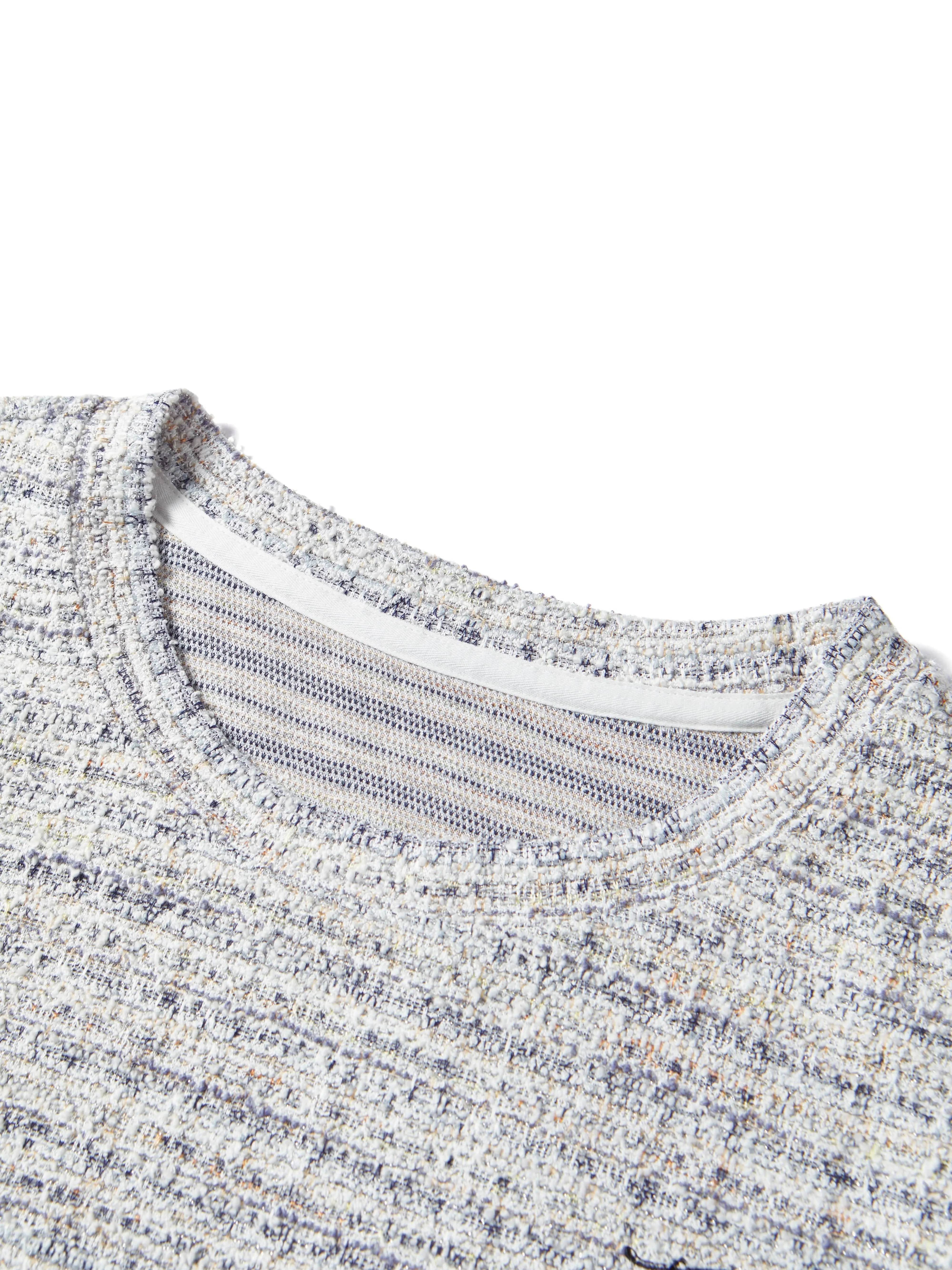 Women's Tweed-Texture T-Shirt with Side Slit sold by PEACEBIRD product image thumbnail 3