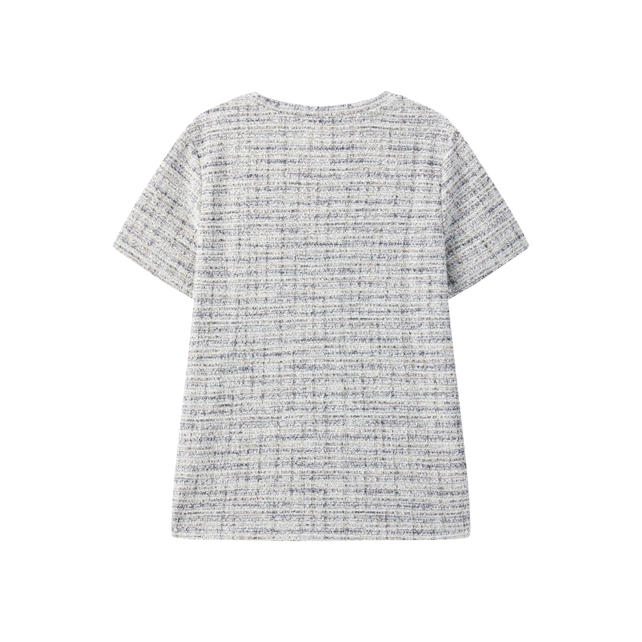 Women's Tweed-Texture T-Shirt with Side Slit sold by PEACEBIRD product image thumbnail 4