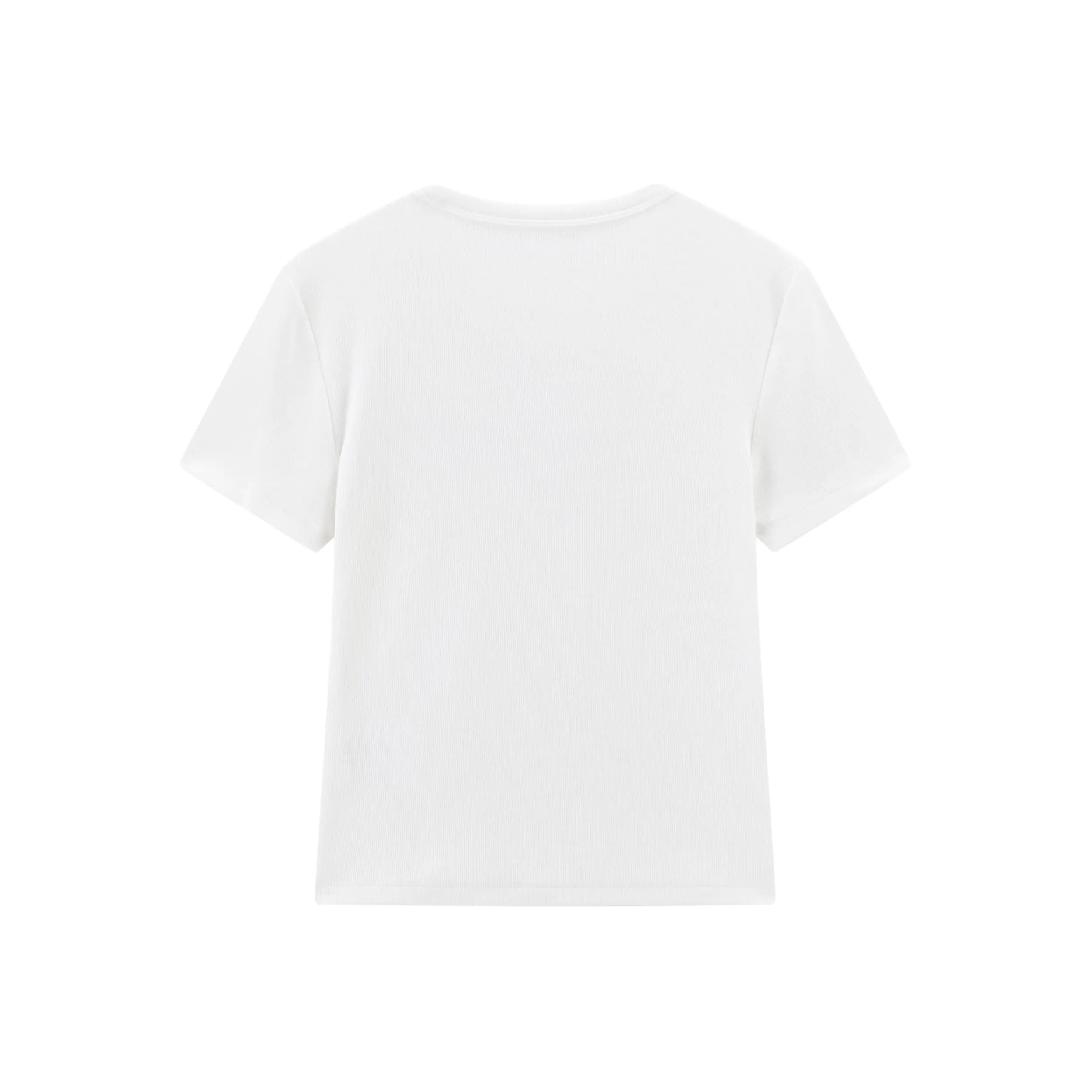 Women's Slim Fit T-Shirt with Flocked Letter Print sold by PEACEBIRD product image thumbnail 3