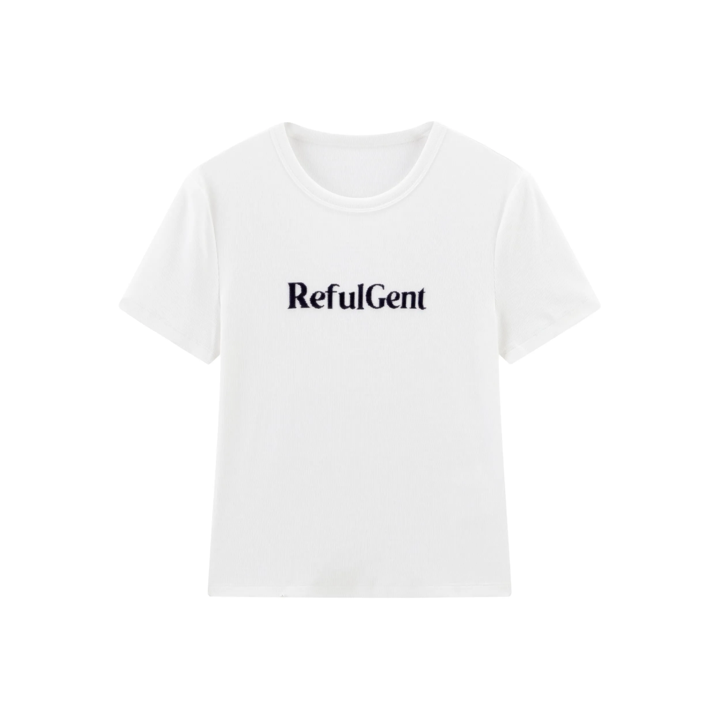 Women's Slim Fit T-Shirt with Flocked Letter Print sold by PEACEBIRD